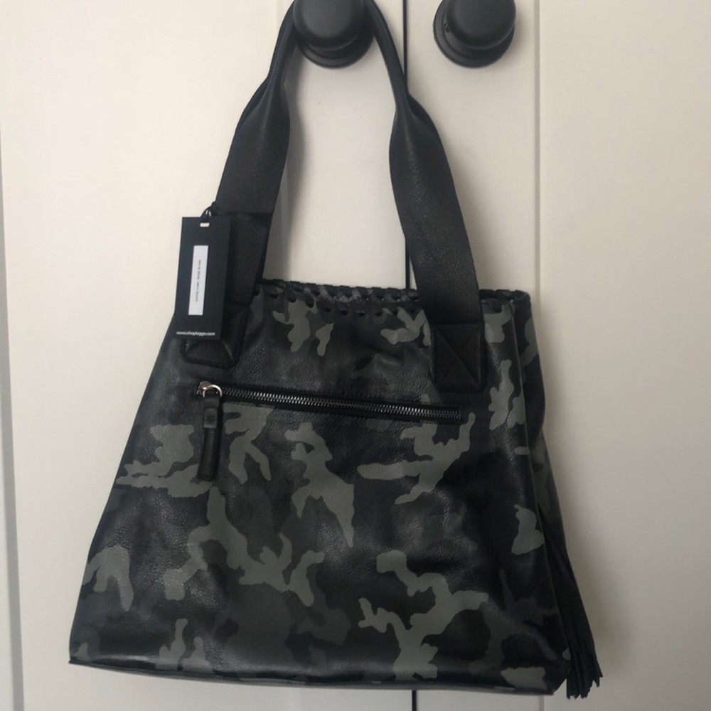 LAGGO JACKIE  Whipstitched Tote with tassel